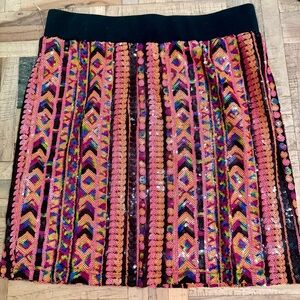 NWOT Vibrant Party Club Multicolor Sparkle Mini Skirt